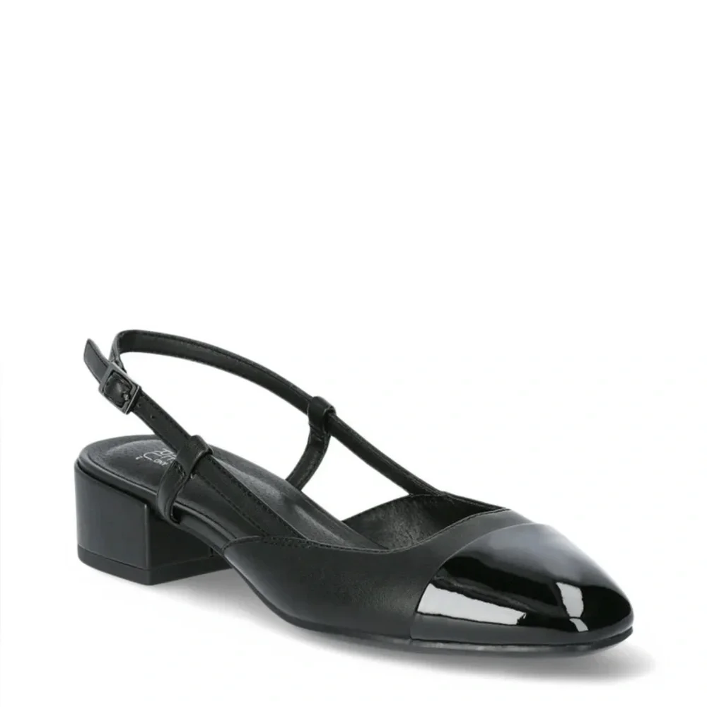 NWT - Women’s Slingback Cap Toe Block Heel Sandals, Size 6 - Time & Tru